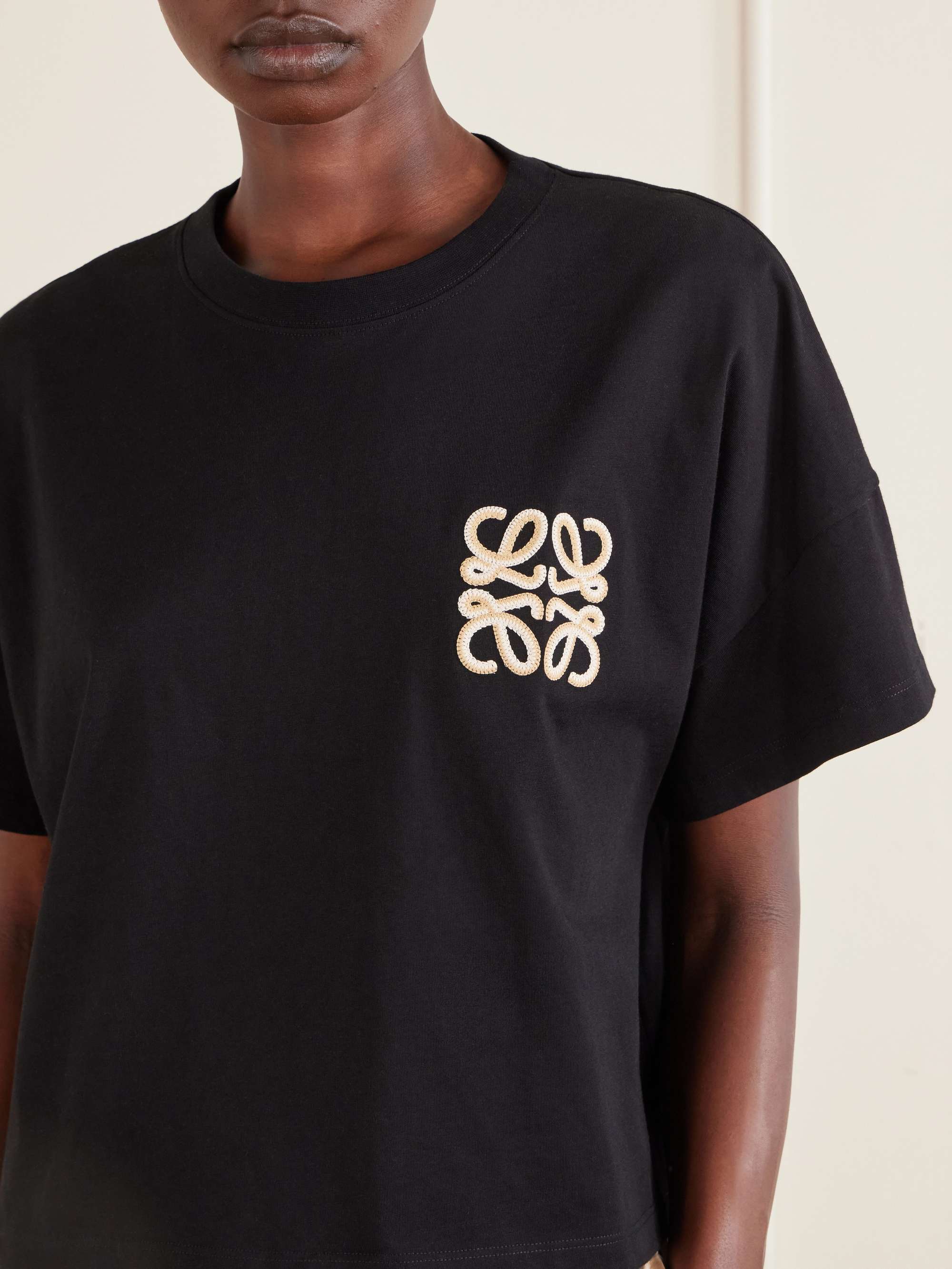 LOEWE + Paula's Ibiza Anagram embroidered cotton-jersey T-Shirt