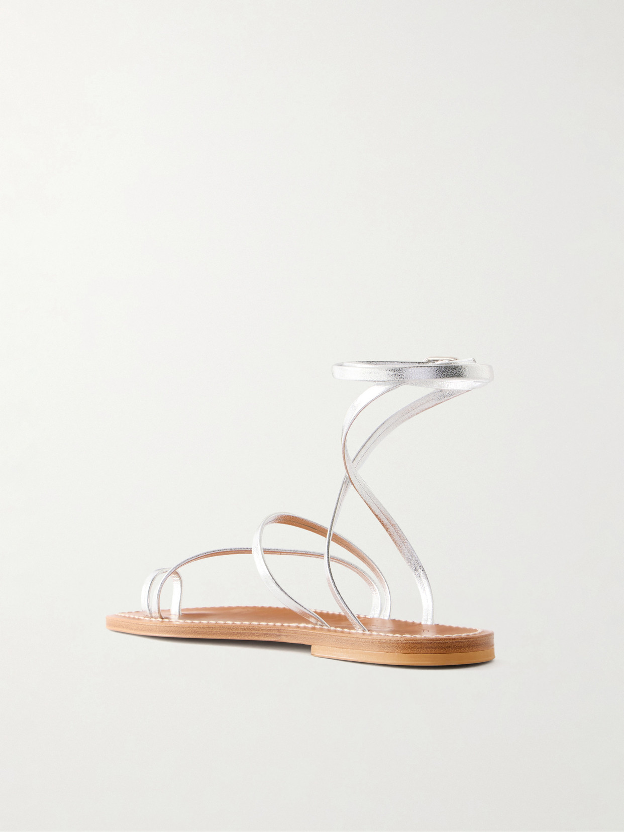 Widow Metallic Leather Thong Sandals