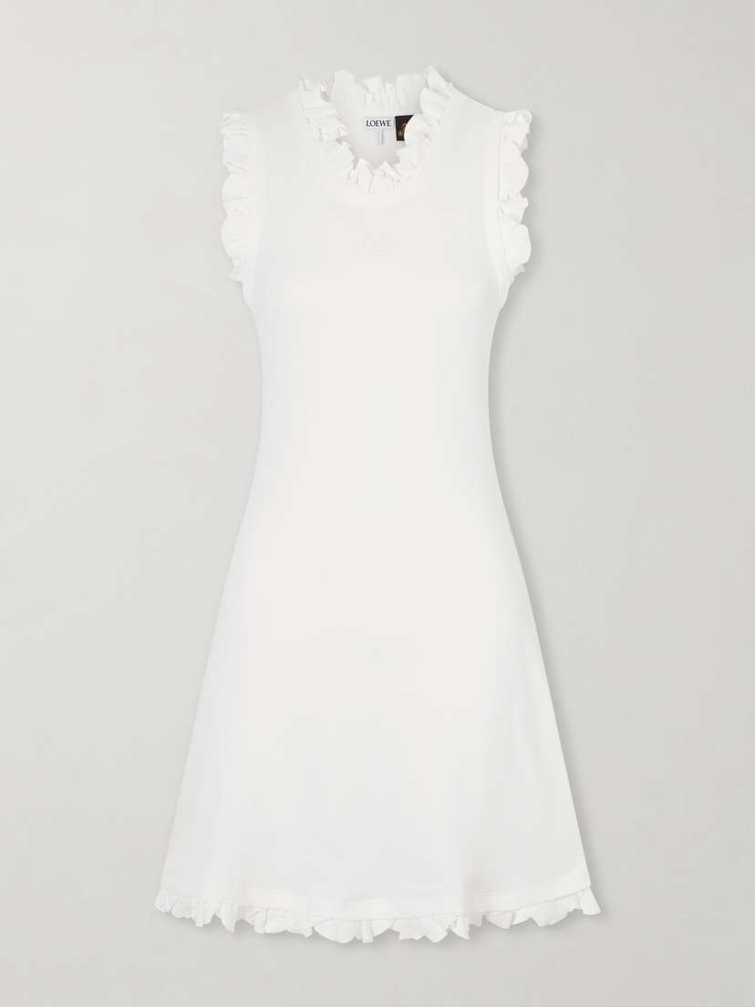 Loewe + Paula’s Ibiza Ruffled Cotton-blend Mini Dress
