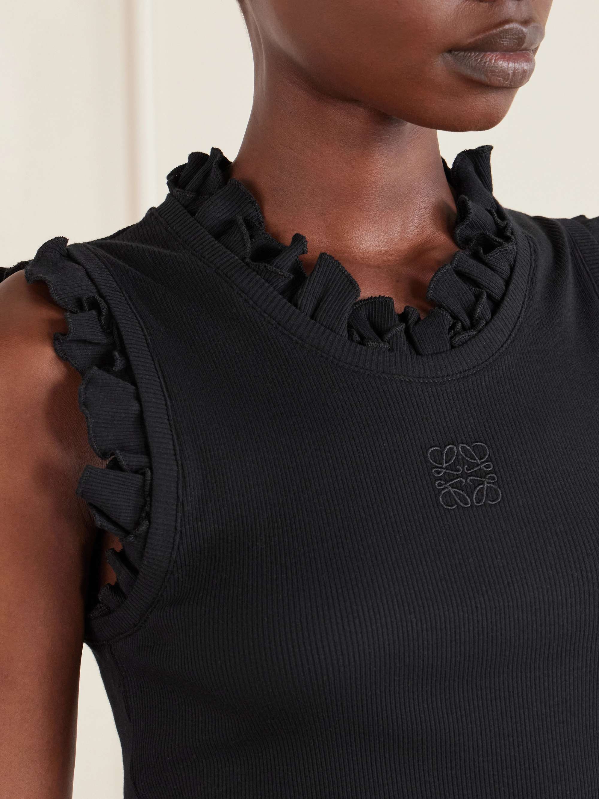 LOEWE + Paula's Ibiza ruffled cotton-blend tank top | NET-A-PORTER