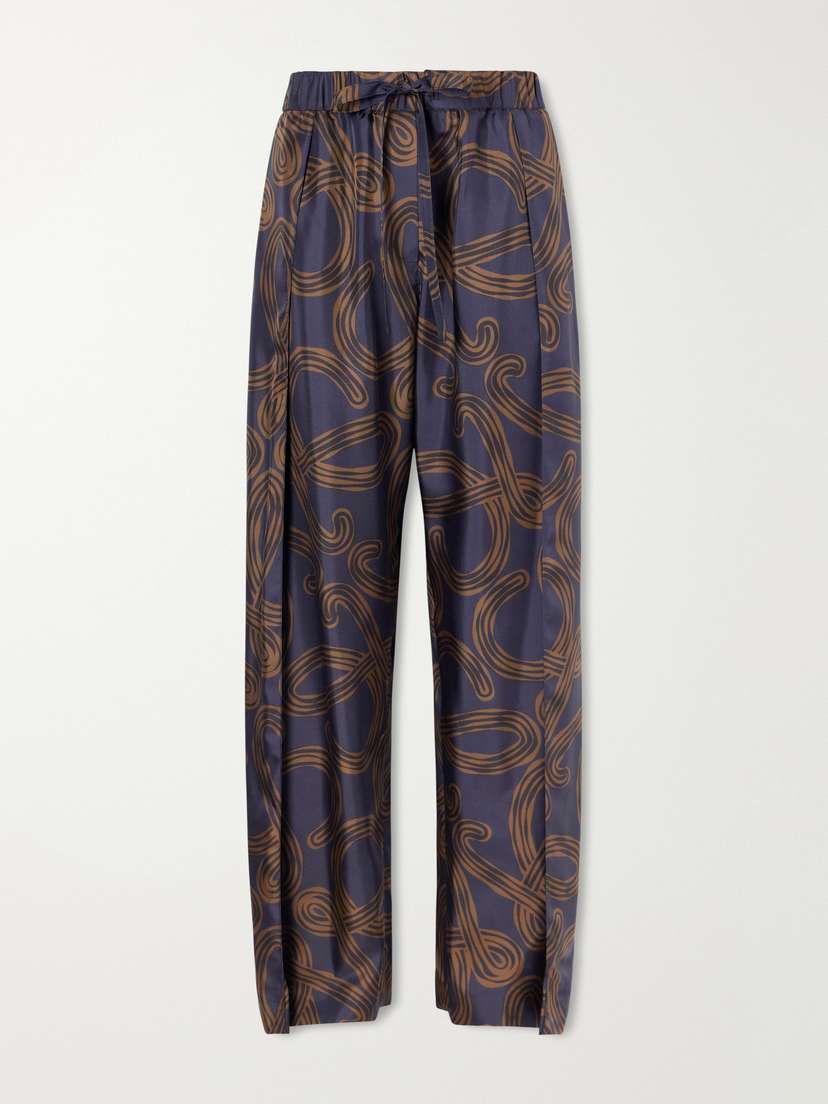 Loewe + Paula’s Ibiza Printed Mid-rise Straight-leg Silk Pants