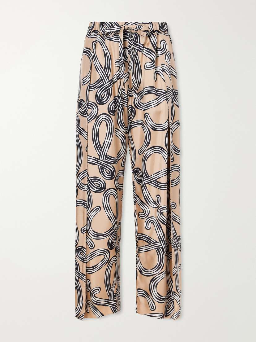 Loewe + Paula’s Ibiza Printed Mid-rise Straight-leg Silk Pants
