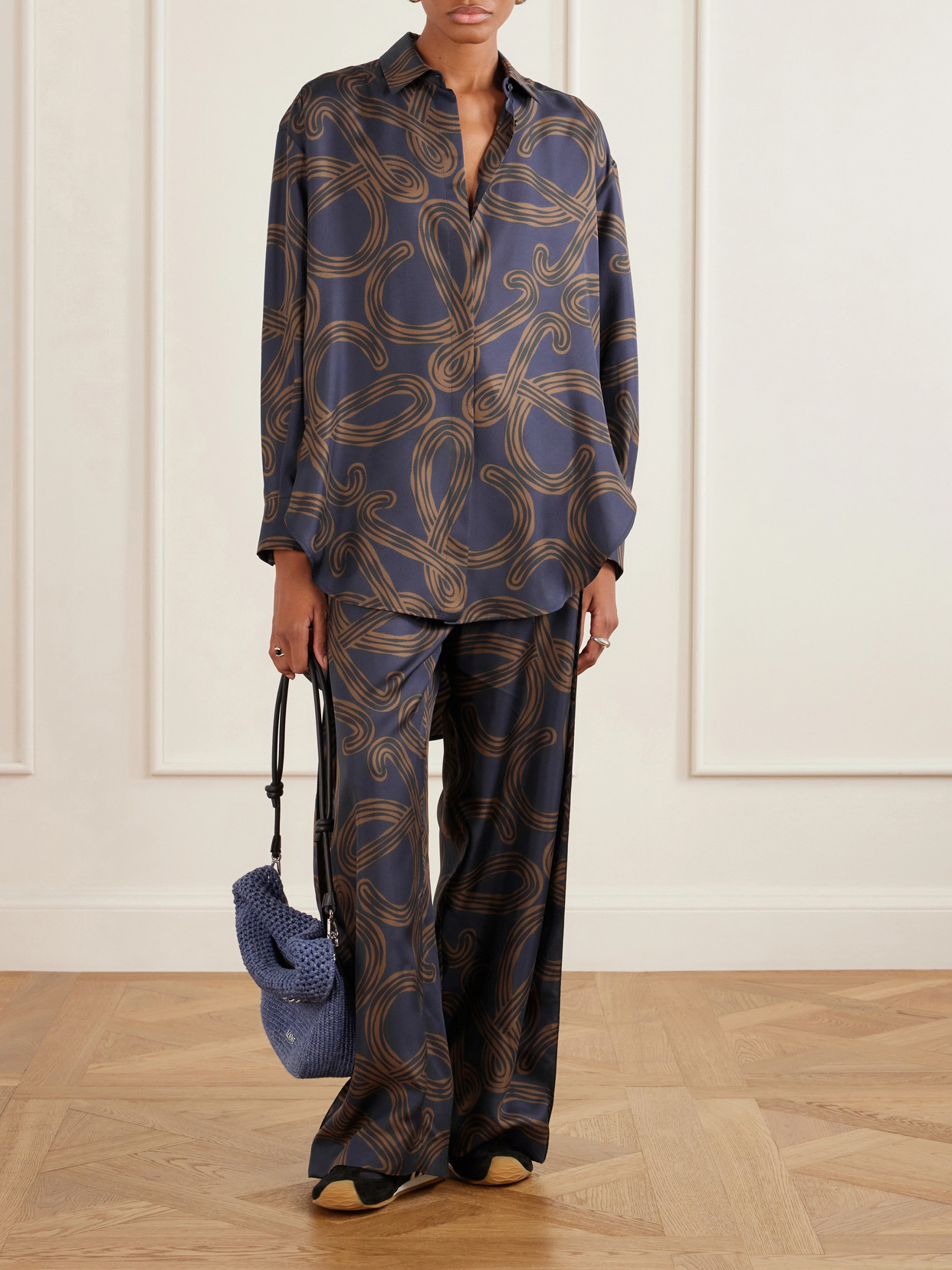 + Paula'S Ibiza Anagram-Printed Silk-Twill Shirt