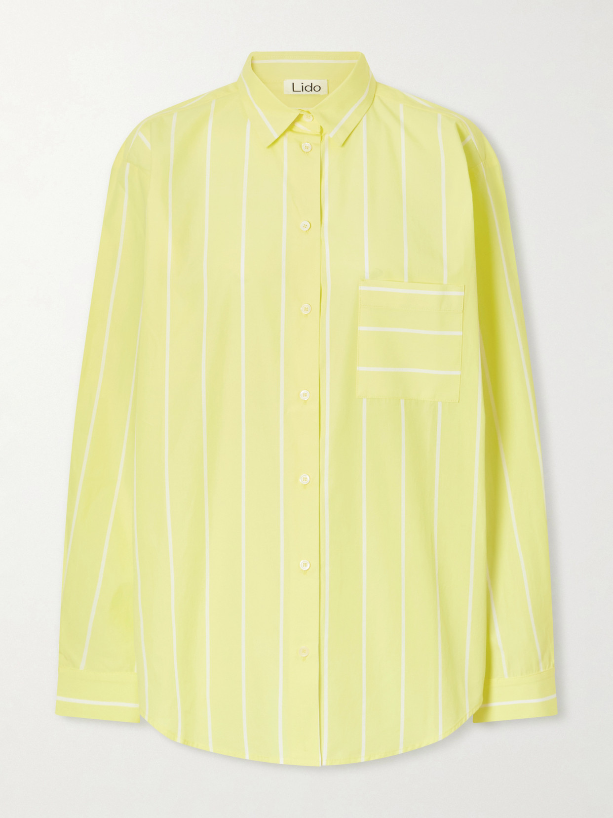 Lido Striped Cotton-poplin Shirt In Yellow