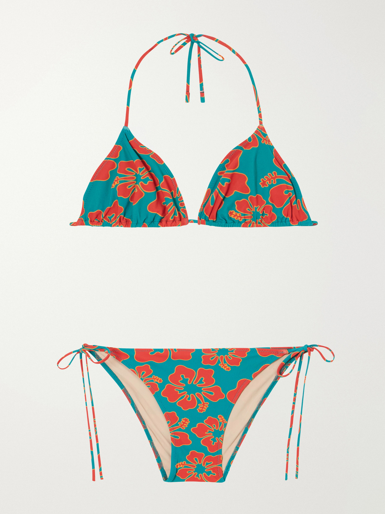 Lido Venti Printed Triangle Halterneck Bikini In Multi