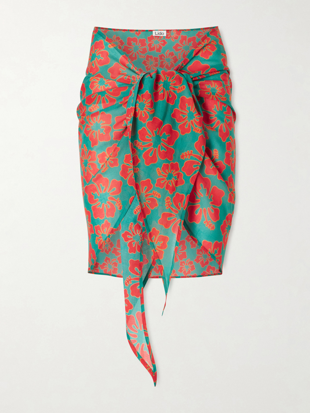Lido Floral-print Cotton-voile Sarong In Multi