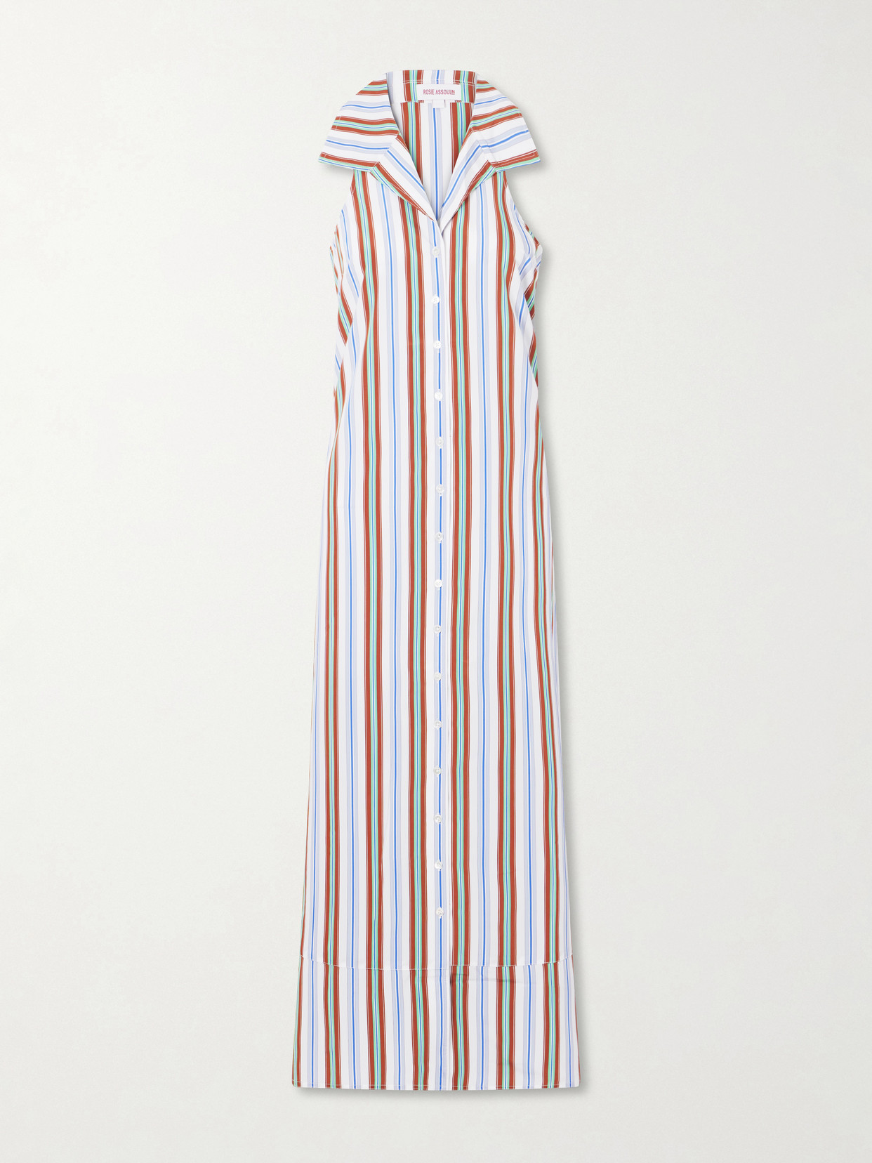 Rosie Assoulin Take It Or Sleeveless Poplin Midi Dress In Blue