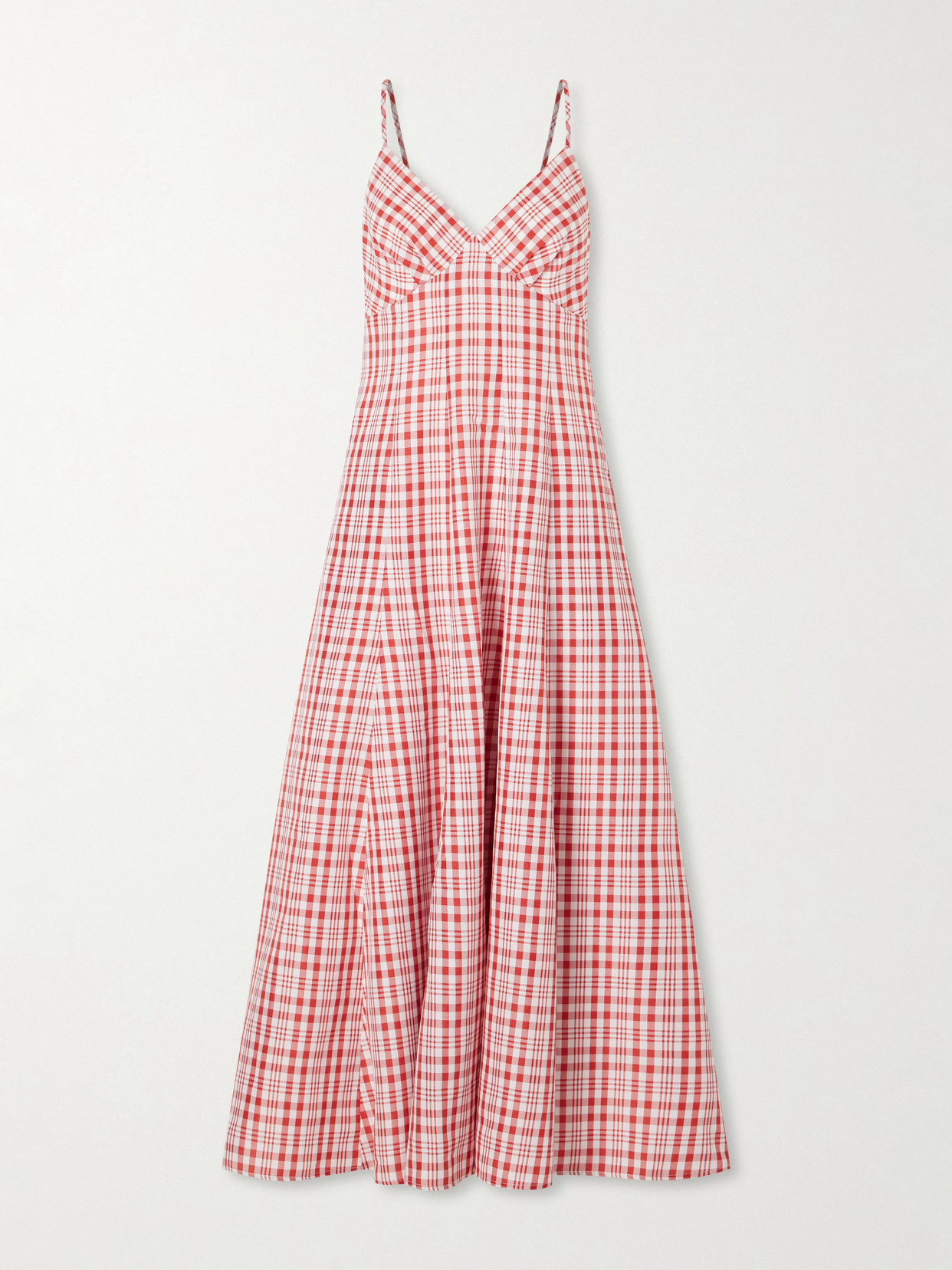 Rosie Assoulin Checked Jersey Maxi Dress In Red