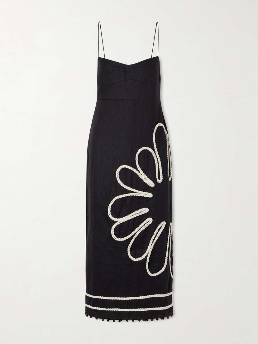 Cala de la Cruz Paloma Bead-embellsihed Embroidered Linen Midi Dress | Thumbnail 5 Cala de la Cruz Paloma Bead-embellsihed Embroidered Linen Midi Dress | Thumbnail 5