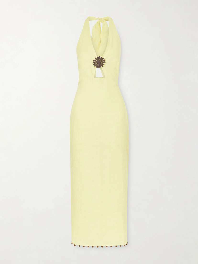 Cala de la Cruz Orly Embellished Cutout Linen Maxi Dress | Thumbnail 5