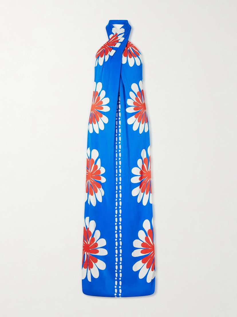 Cala de la Cruz Oliviera Floral-print Satin Halterneck Maxi Dress | Thumbnail 5