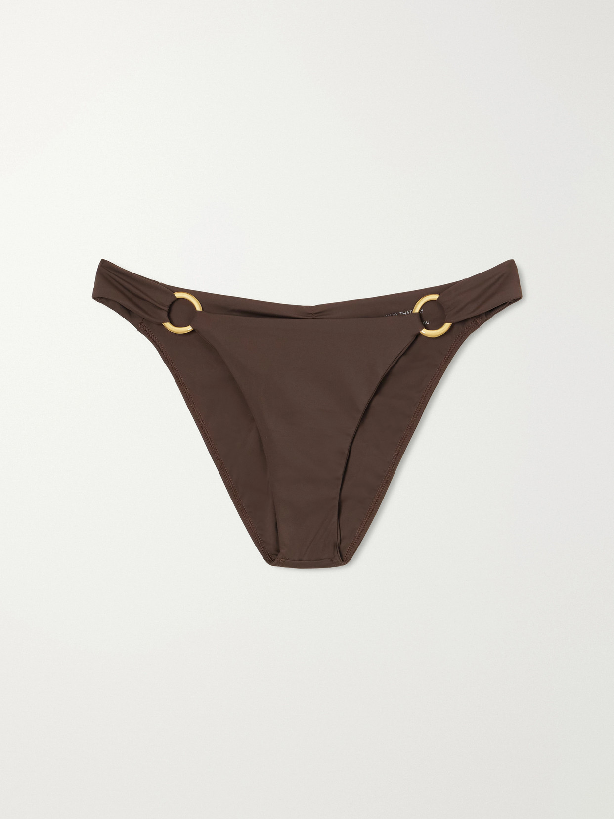 Away That Day Sorrento Embellished Recycled Stretch Bikini Briefs In Brown
