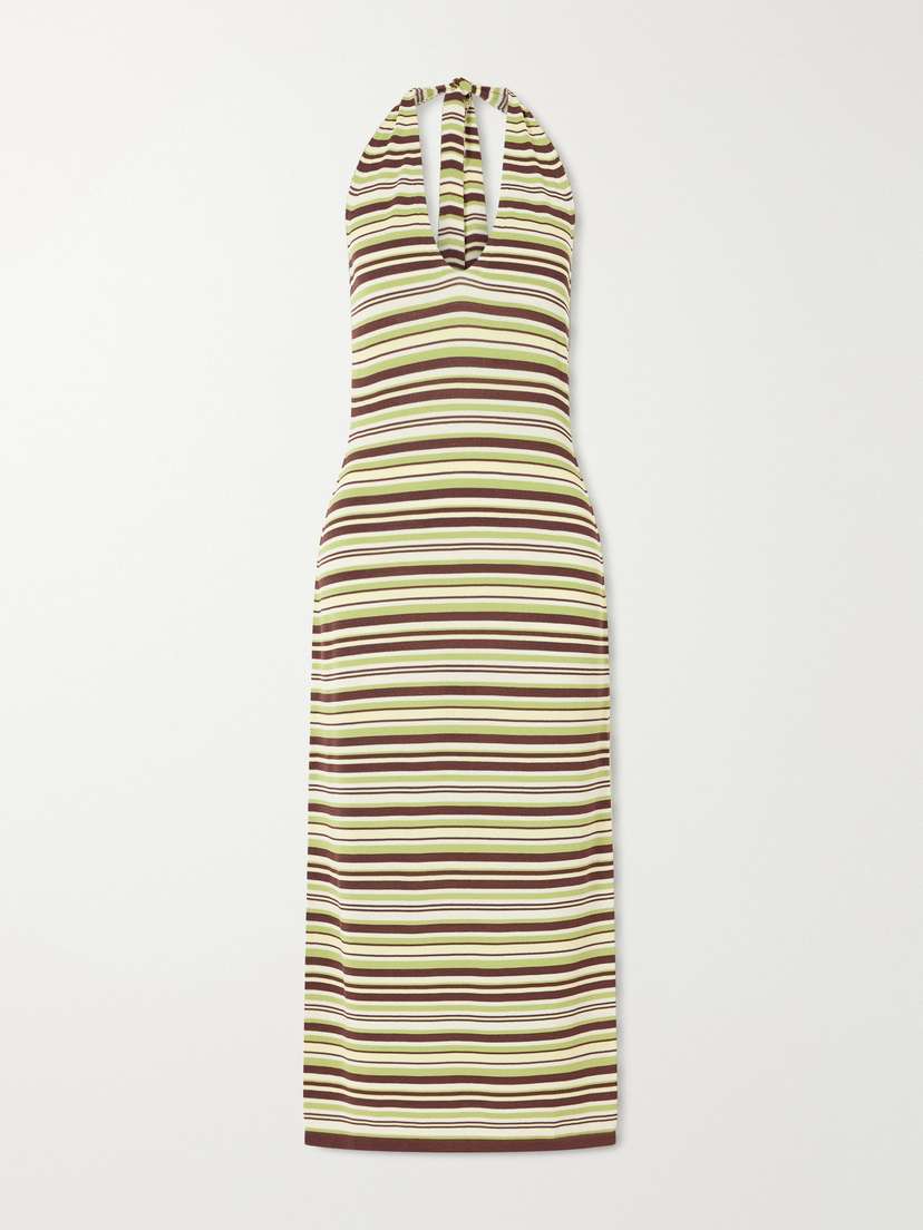 Away That Day Cape Town Striped Knitted Midi Dress