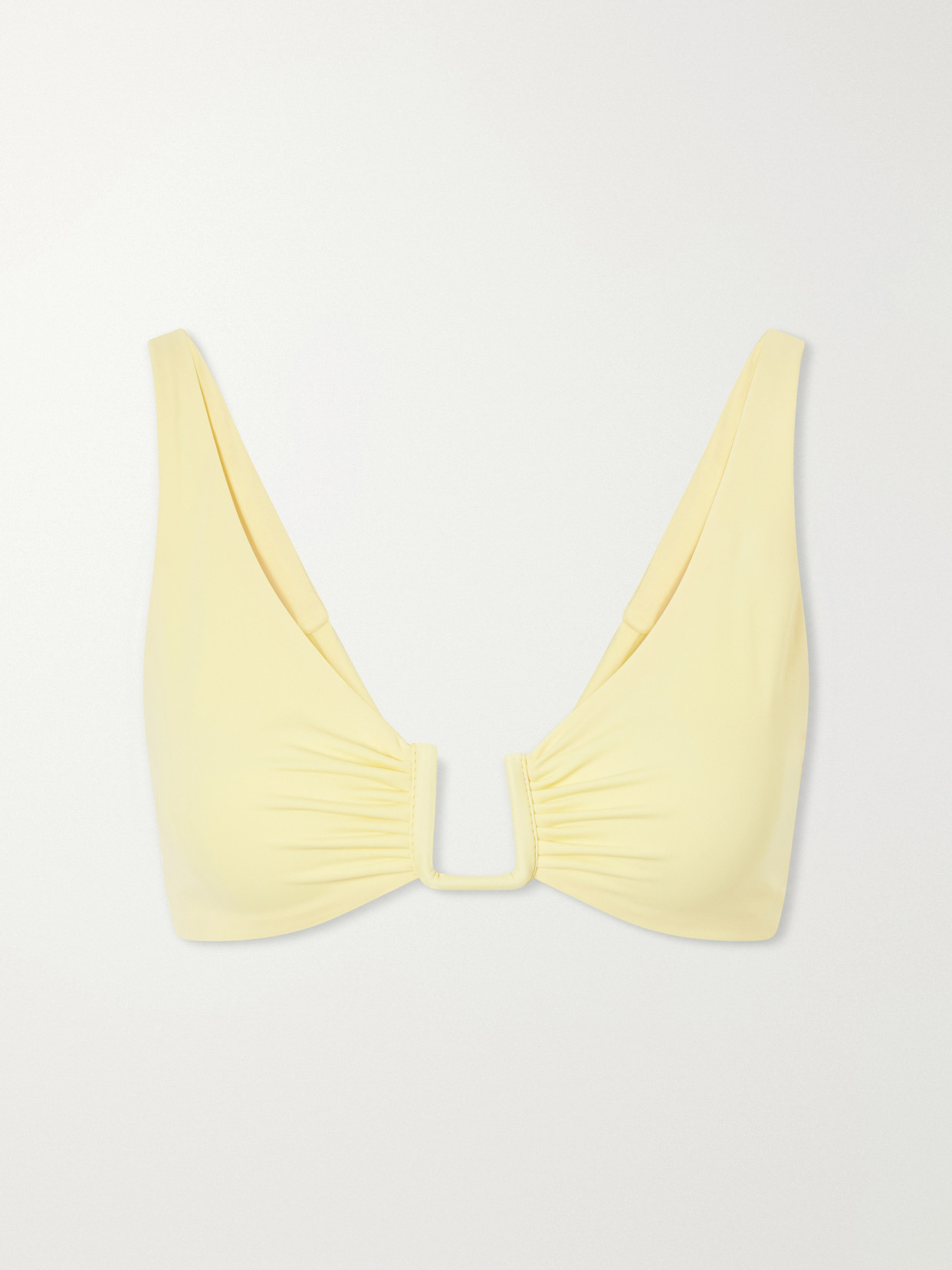 Away That Day Palma Gathered Bikini Top In Yellow