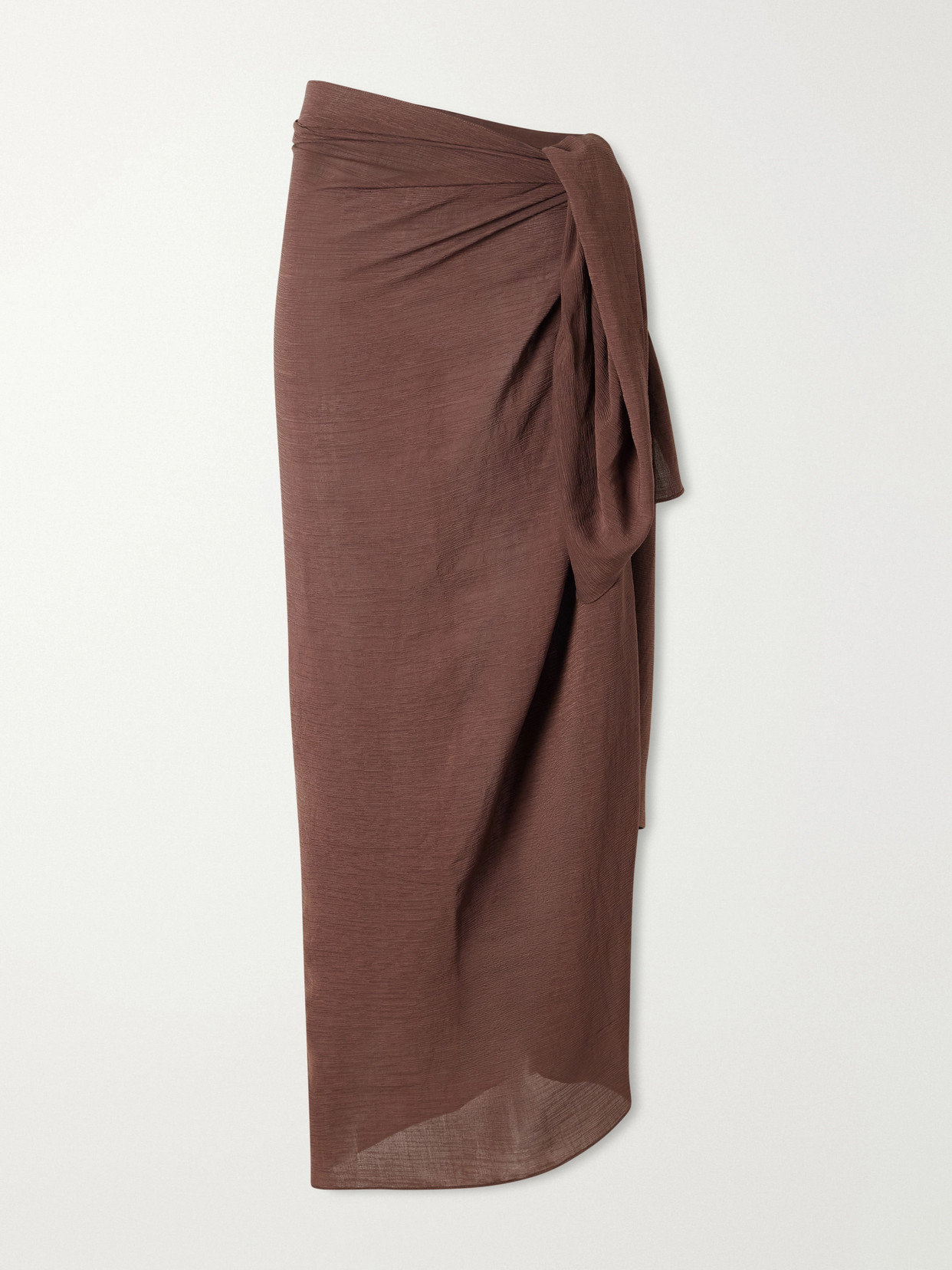 Away That Day Gathered Gauze Coverup In Brown