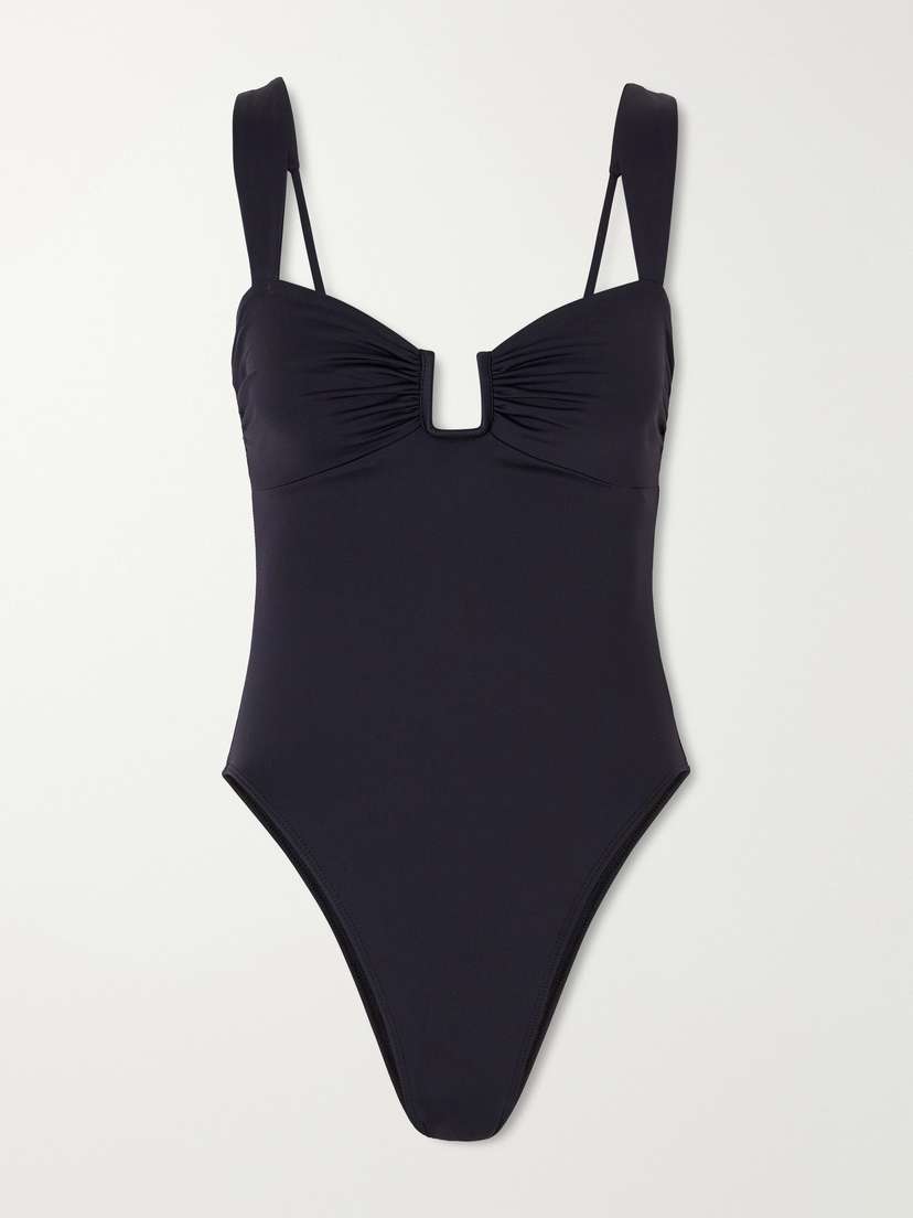 Away That Day Cannes Embellished Gathered Swimsuit