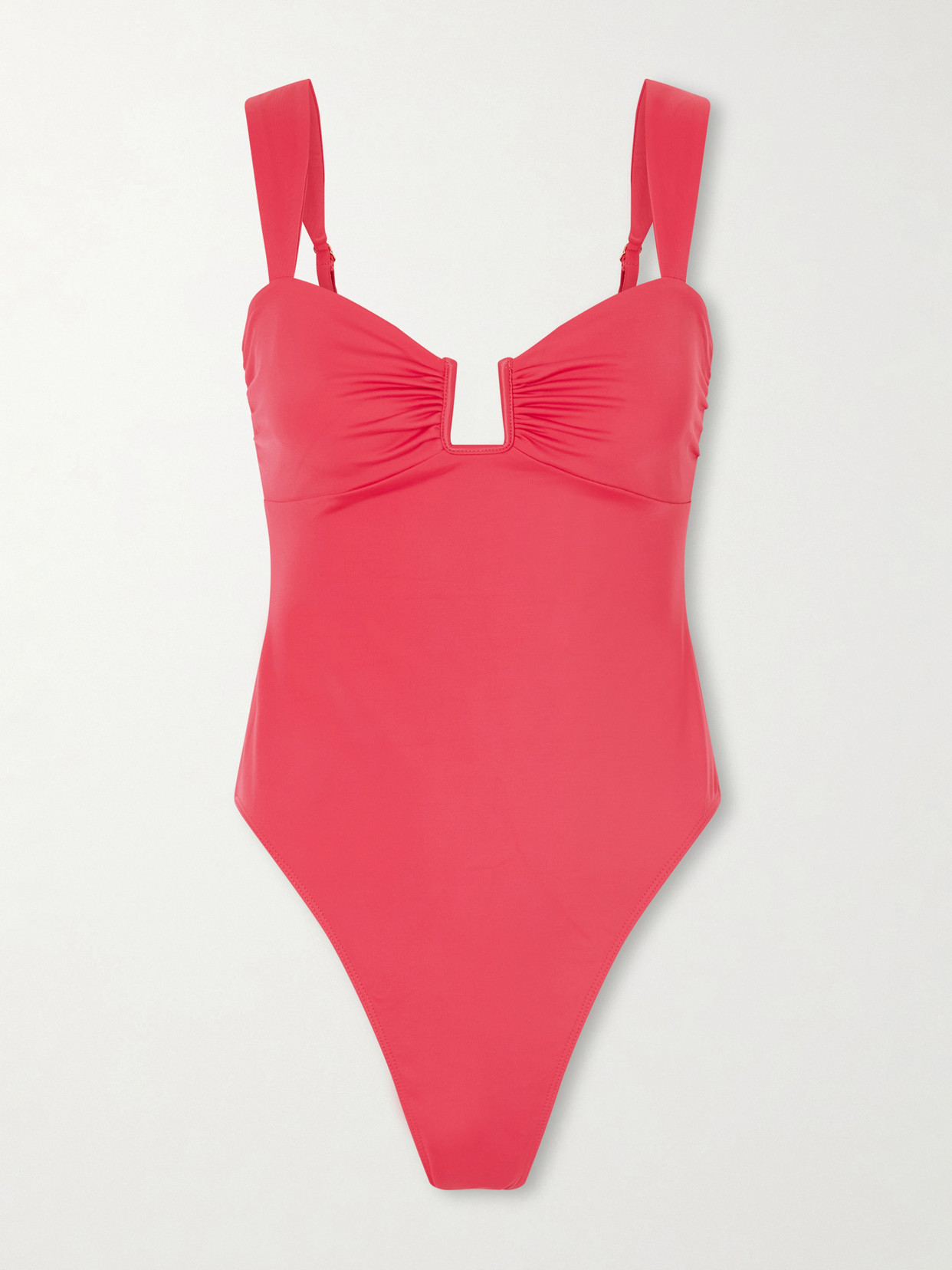 Away That Day Cannes Embellished Gathered Swimsuit In Pink