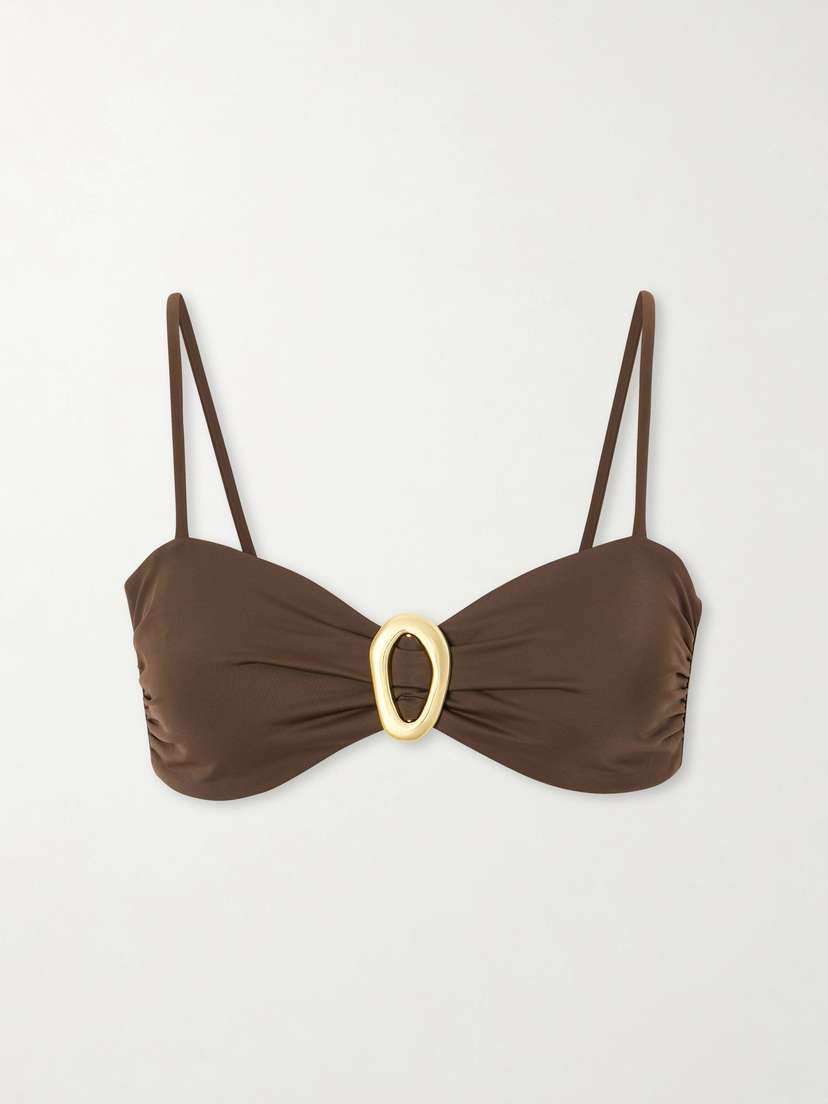 Away That Day Cabo Verde Embellished Bikini Top