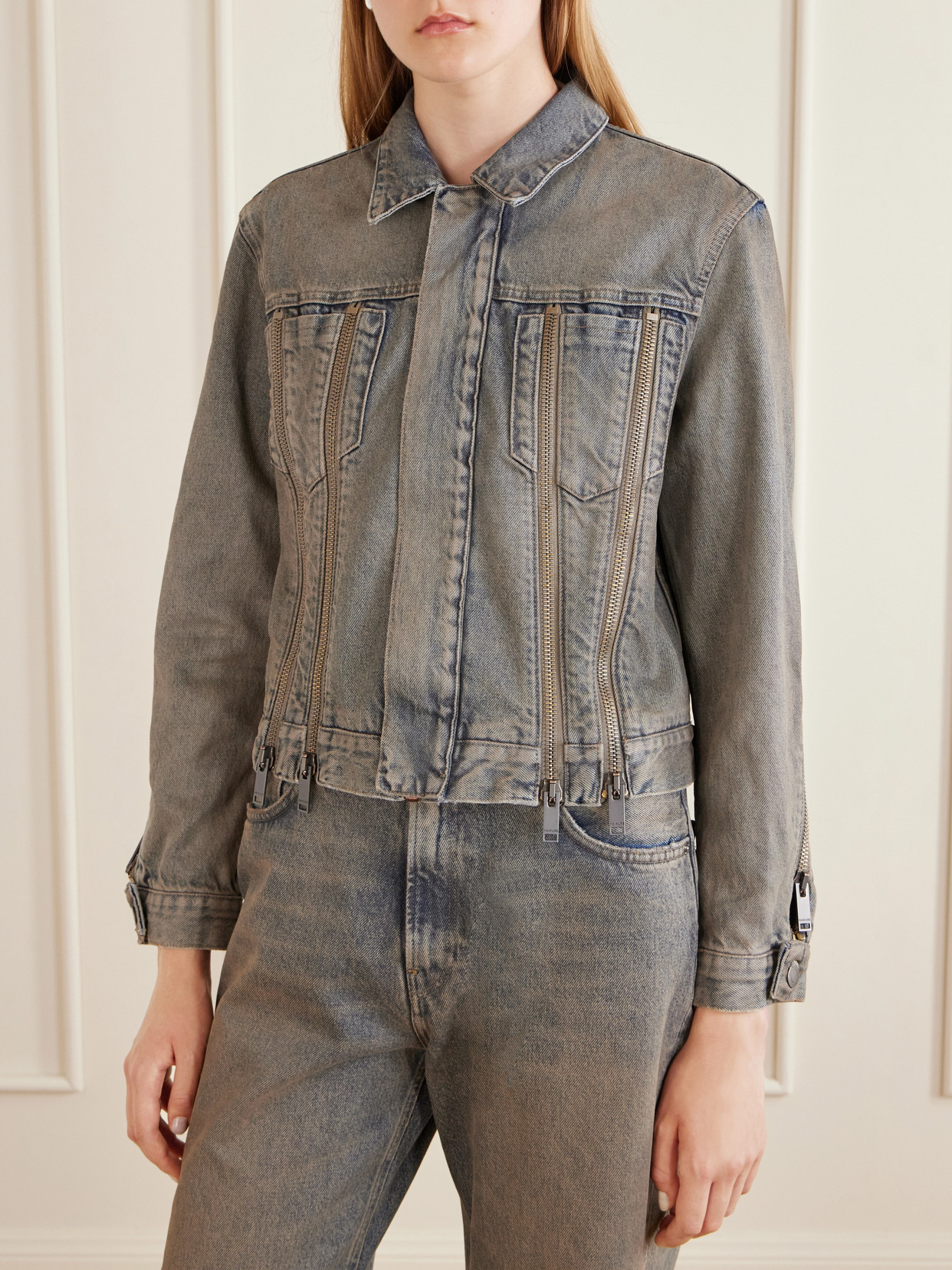 Medea Ziggy Zip-Detailed Denim Jacket