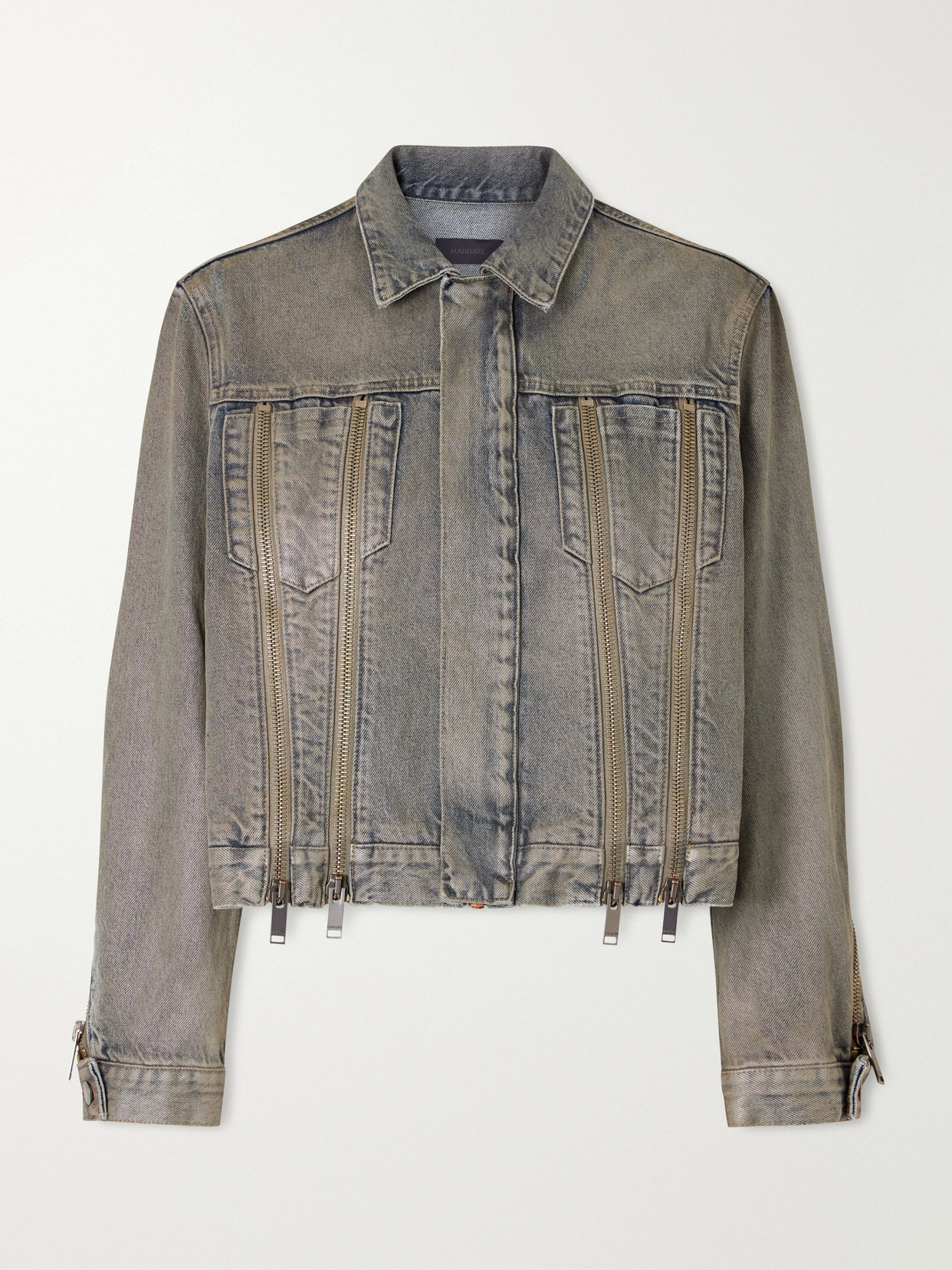 Haikure Medea Ziggy Zip-detailed Denim Jacket In Blue