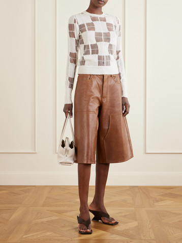 Haikure Legacy leather wide-leg shorts