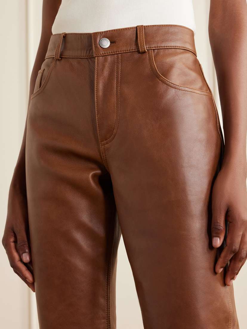Haikure Flora Paneled Leather Straight-leg Pants | Thumbnail 4 Haikure Flora Paneled Leather Straight-leg Pants | Thumbnail 4