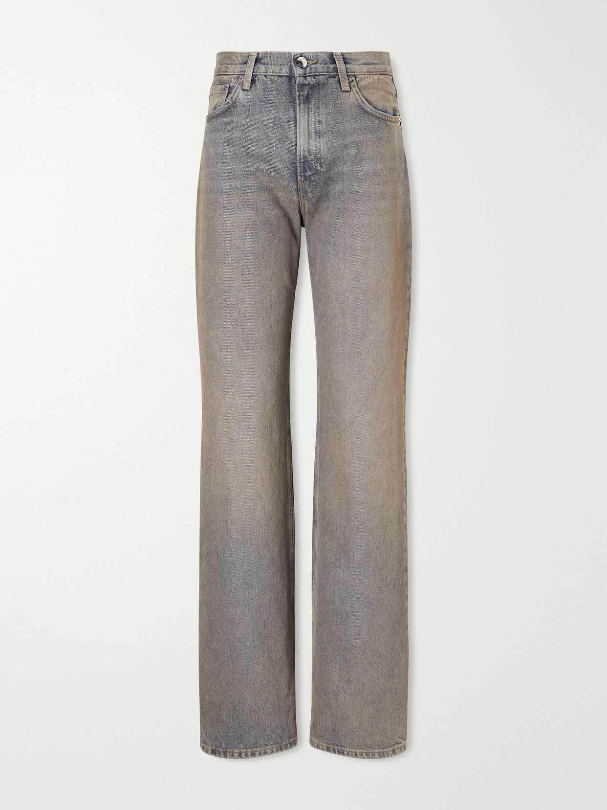 Haikure Korea Mid-rise Flared Jeans In Gray