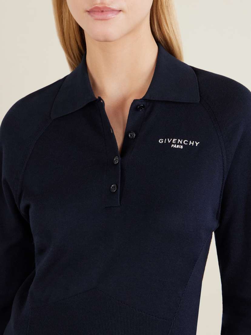 Givenchy Logo-embroidered Cotton And Silk-blend Polo Sweater | Thumbnail 5