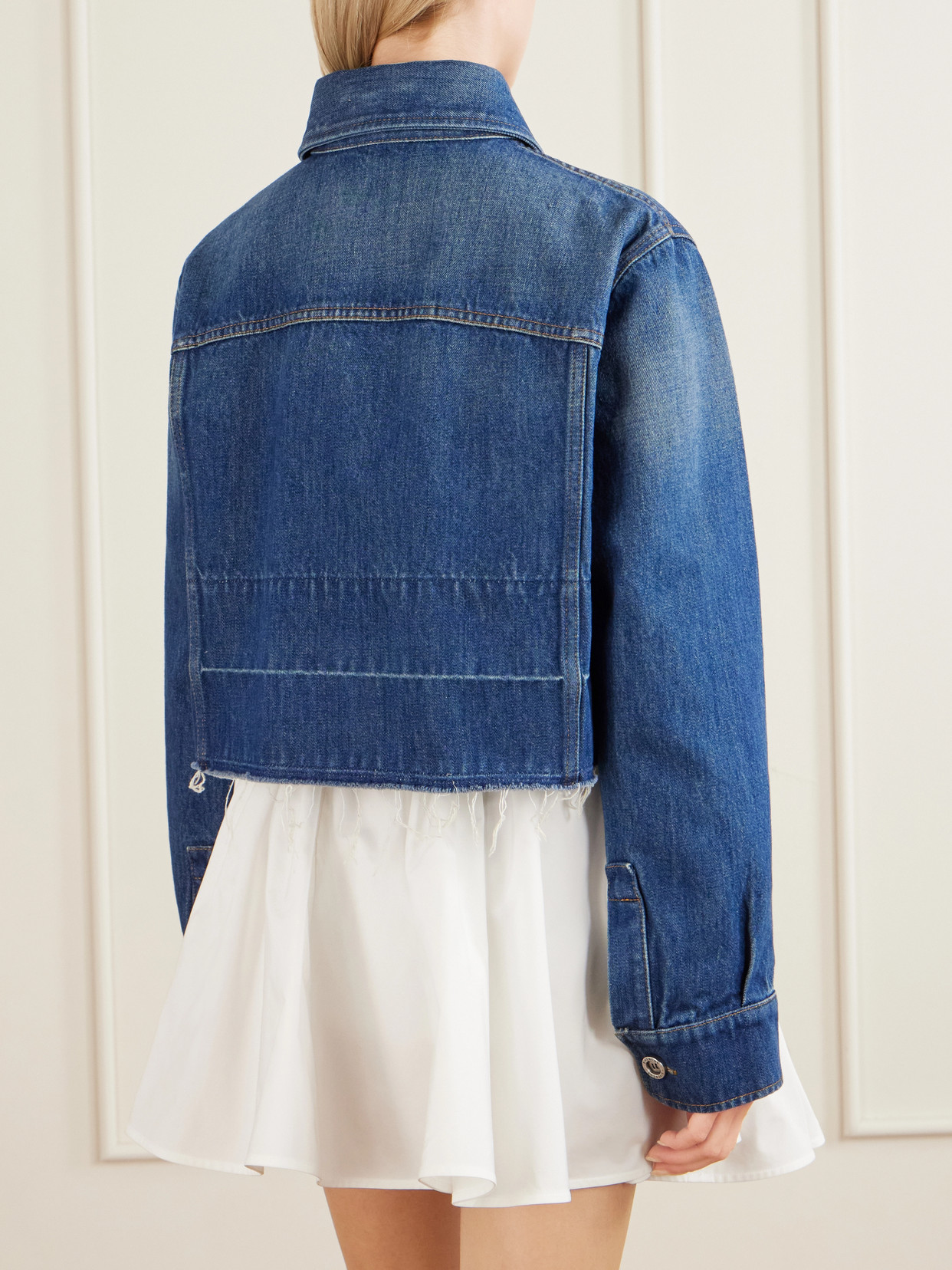 Givenchy Raw Edge Denim Jacket In Blue
