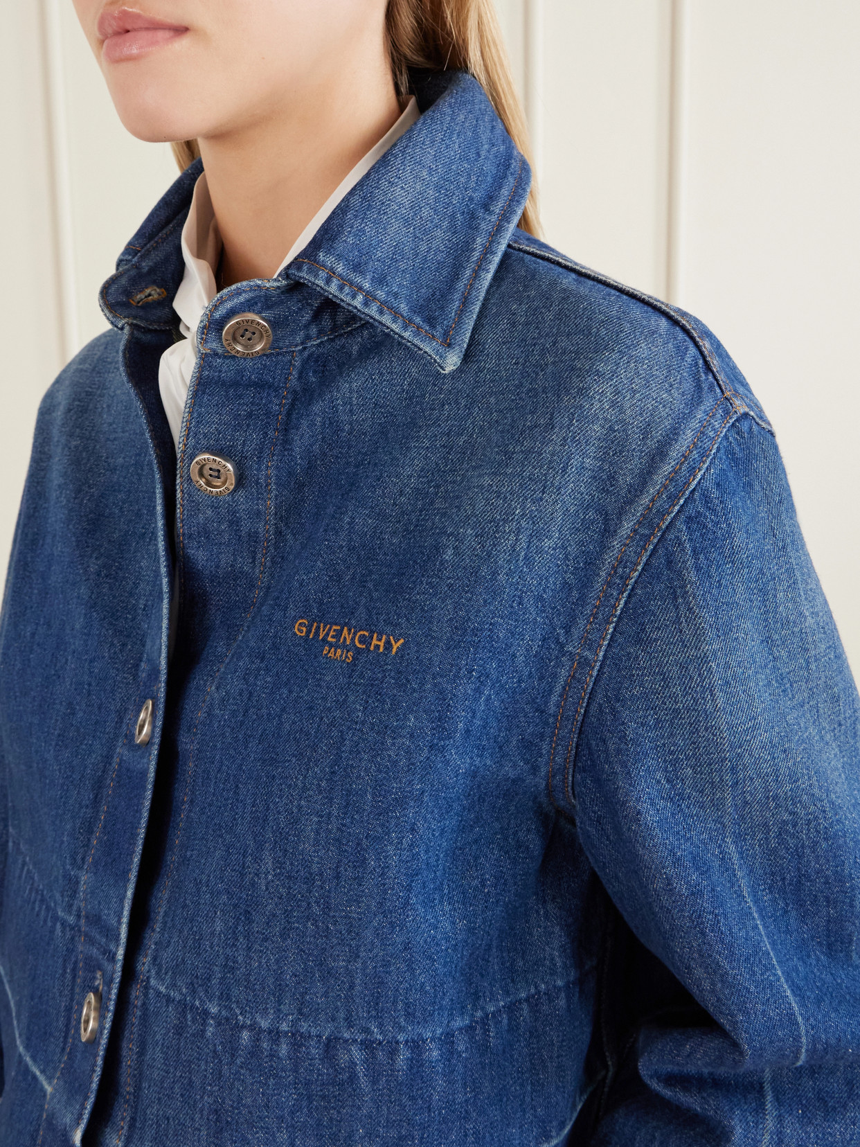 Givenchy Raw Edge Denim Jacket In Blue