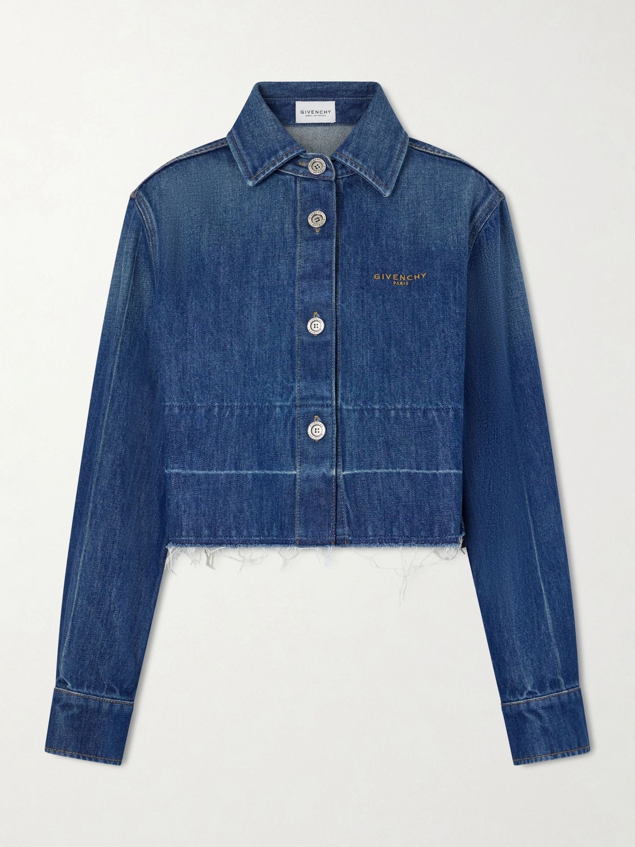 Raw edge denim jacket