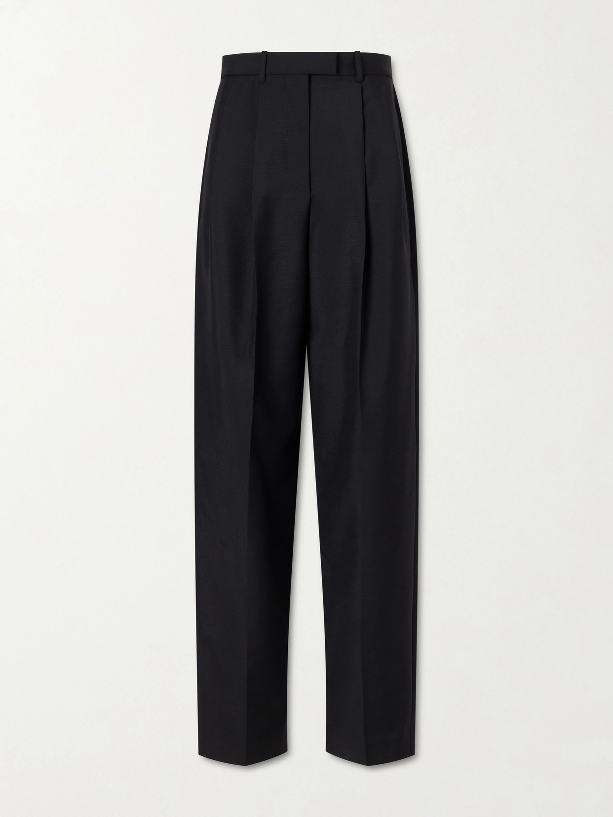 Givenchy - Pleated Wool And Mohair-blend Wide-leg Pants - Black