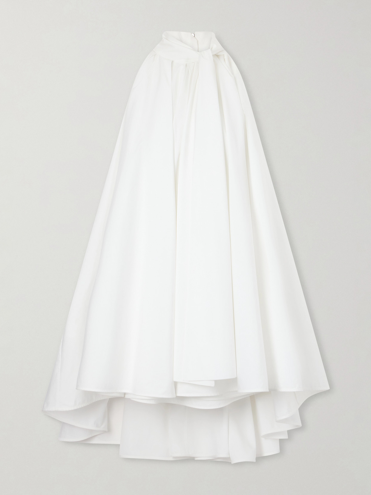 Givenchy - Tie-detailed Pleated Cotton Mini Dress - White