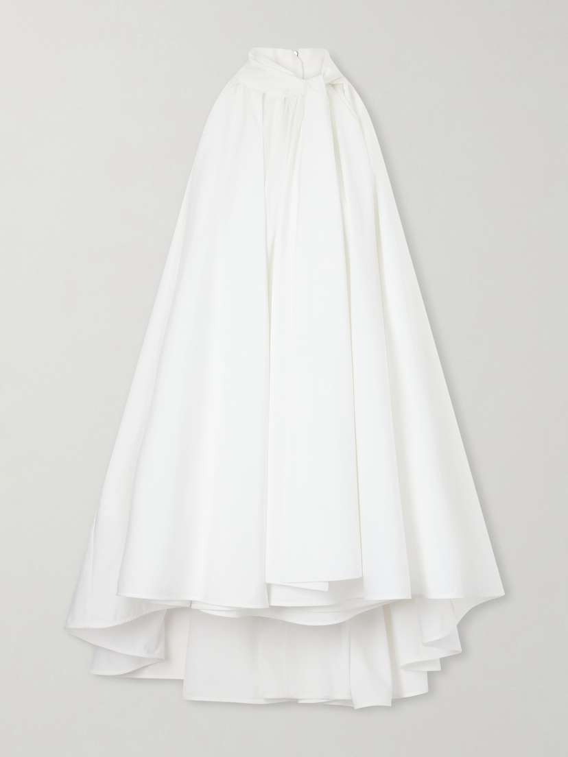 Givenchy Tie-detailed Pleated Cotton Mini Dress