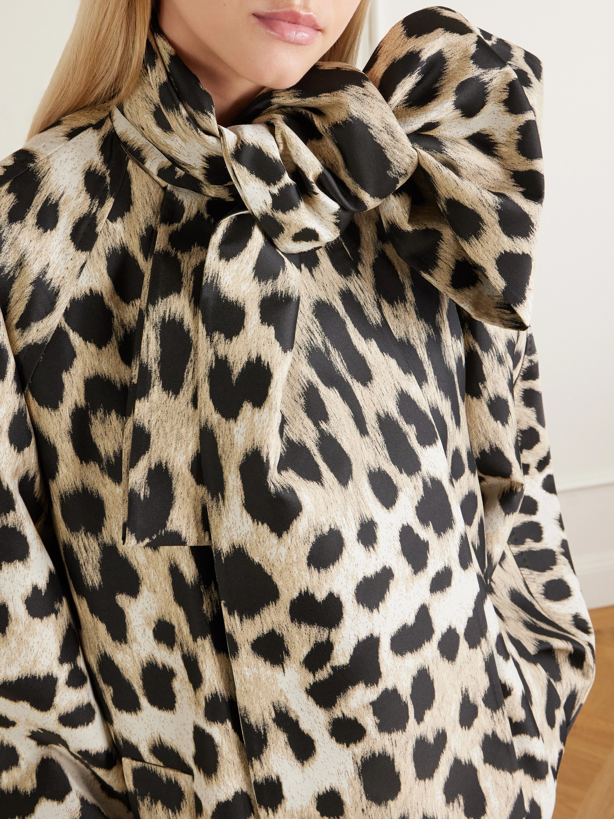 Cocoon Leopard-Print Coat