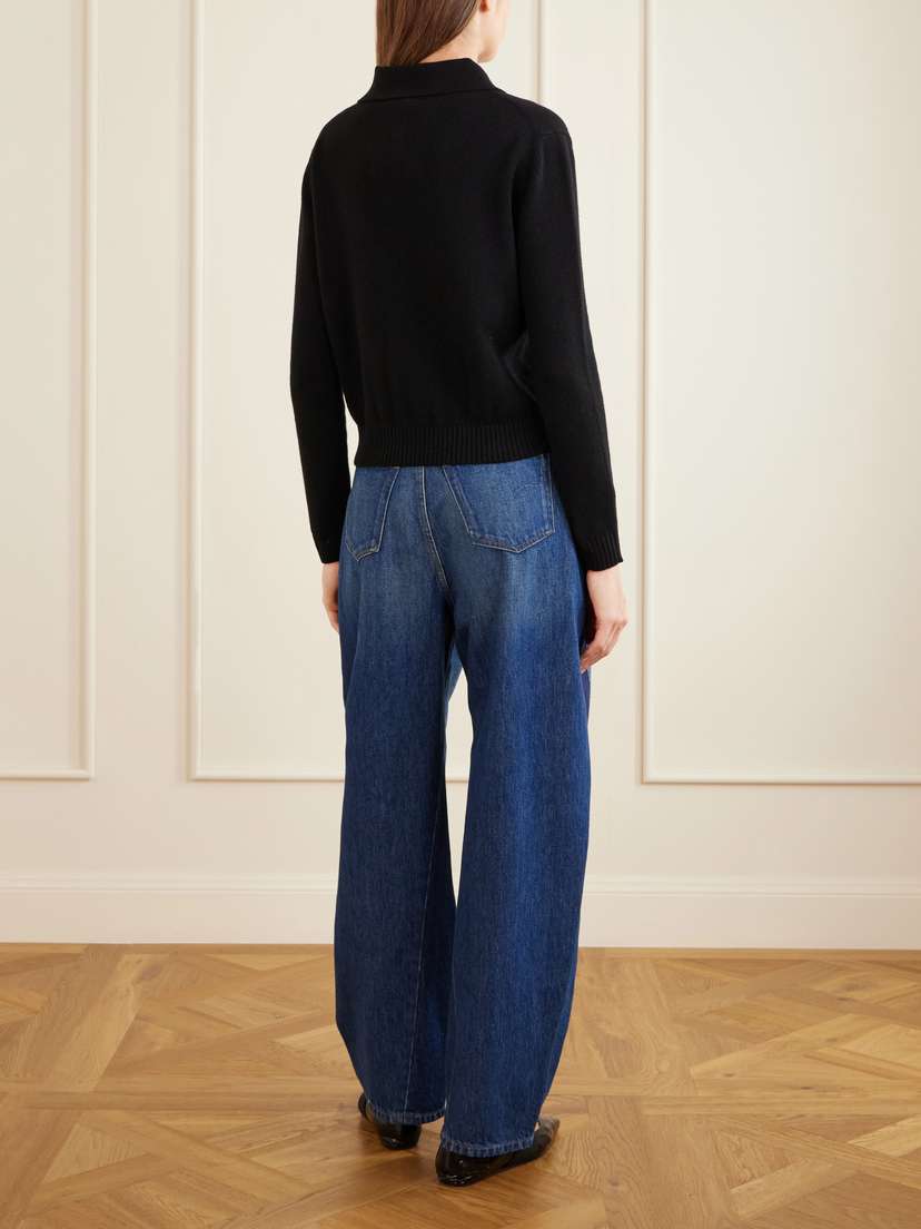 Givenchy Logo-embroidered Wool And Cashmere-blend Polo Sweater | Thumbnail 4 Givenchy Logo-embroidered Wool And Cashmere-blend Polo Sweater | Thumbnail 4
