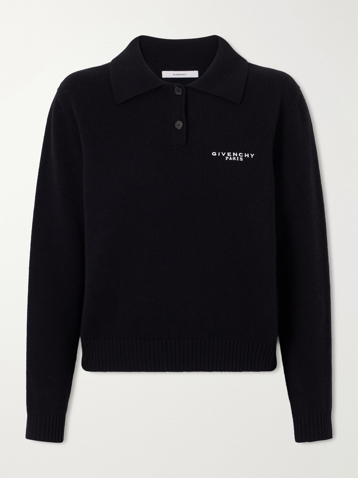 Logo-Embroidered Wool And Cashmere-Blend Polo Sweater