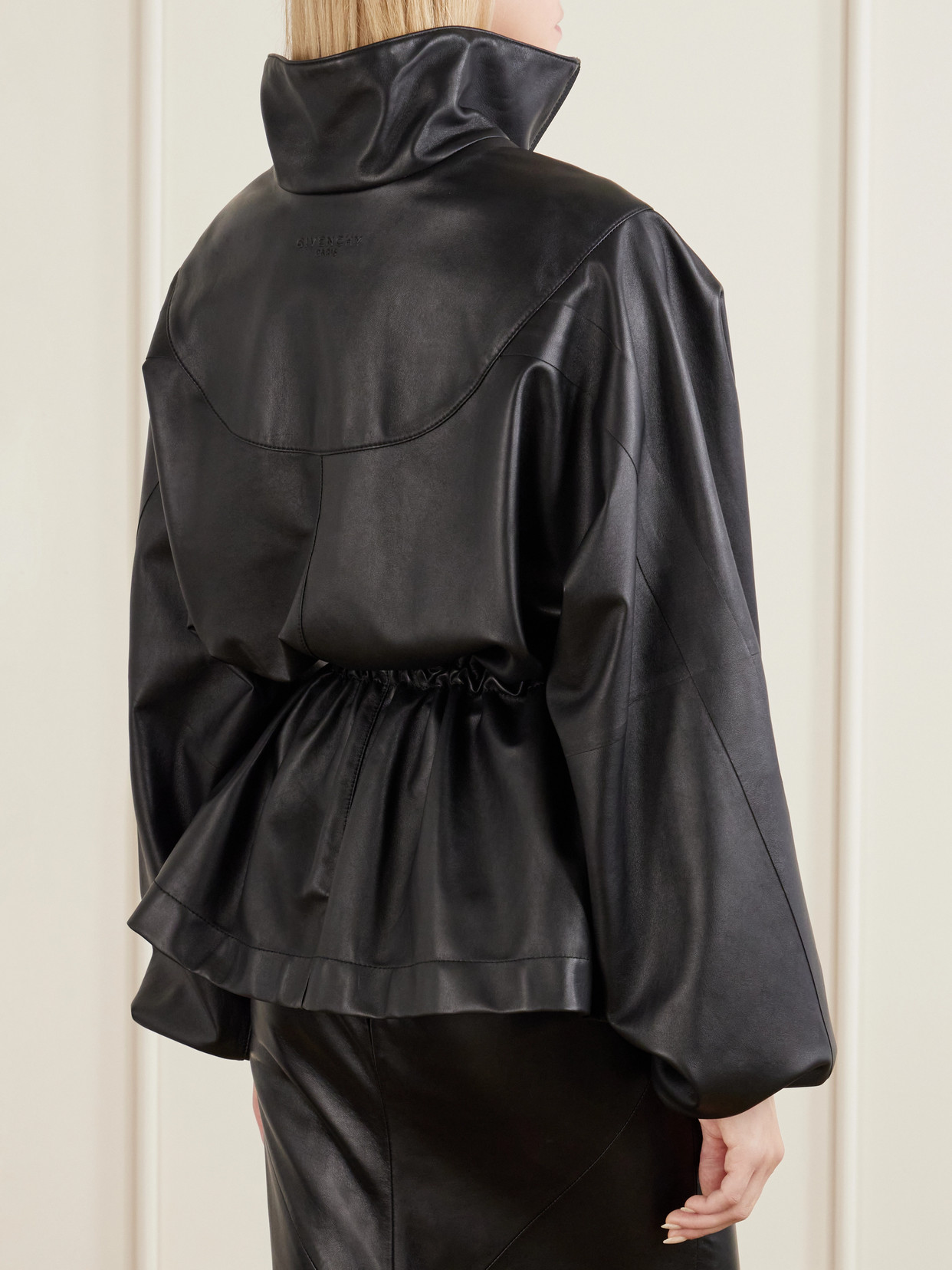 Givenchy Long-sleeved Leather Jacket In Multi