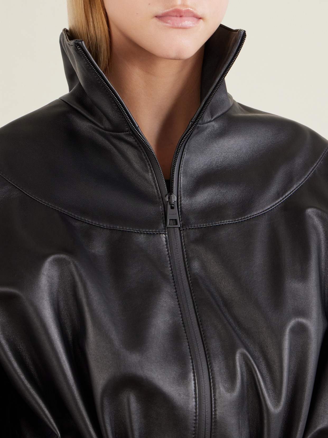 Givenchy Long-sleeved Leather Jacket In Multi