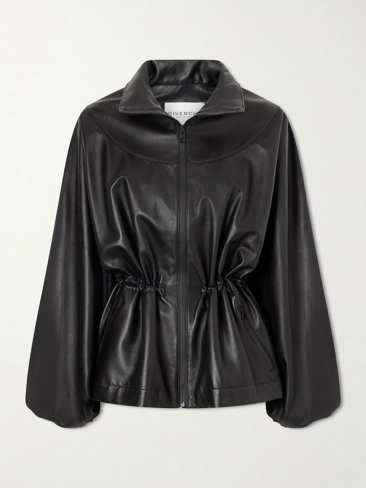 Gathered Leather Jacket
