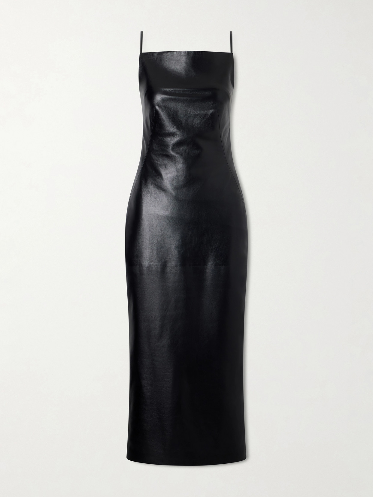 Givenchy Leather Midi Dress In Black