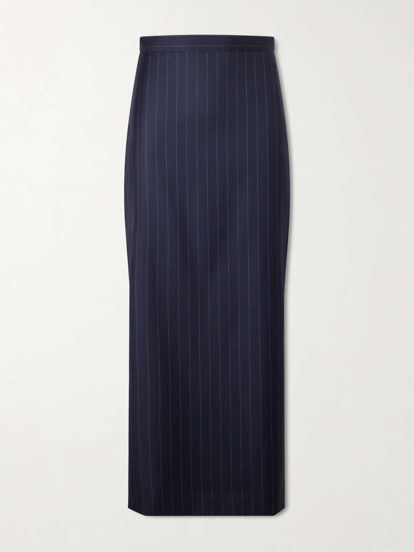Givenchy Striped Wool Midi Skirt