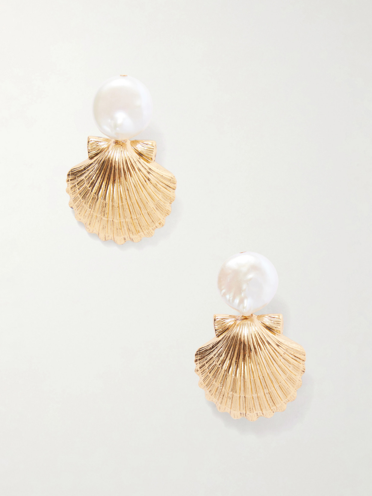 Jennifer Behr Laguna Gold-tone Pearl-effect Embellished Earrings