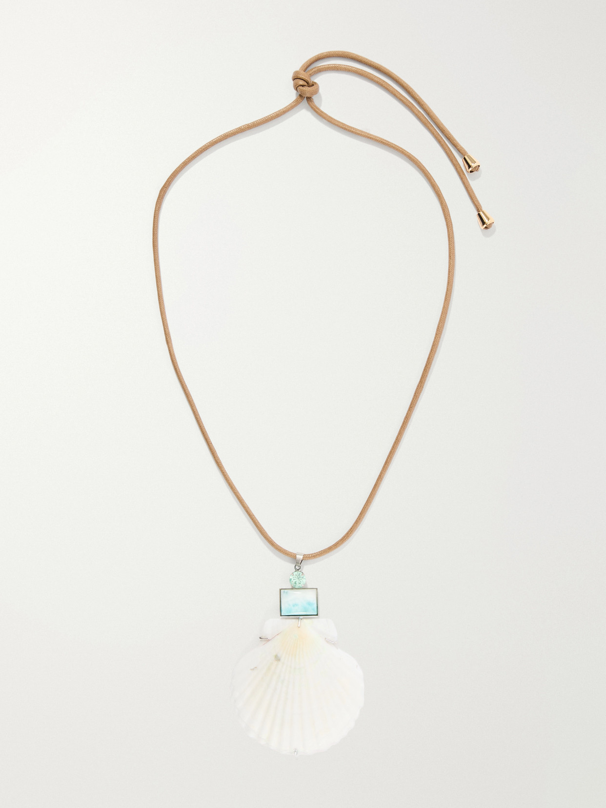 Jennifer Behr Alisa Silver-tone Shell Necklace In Blue