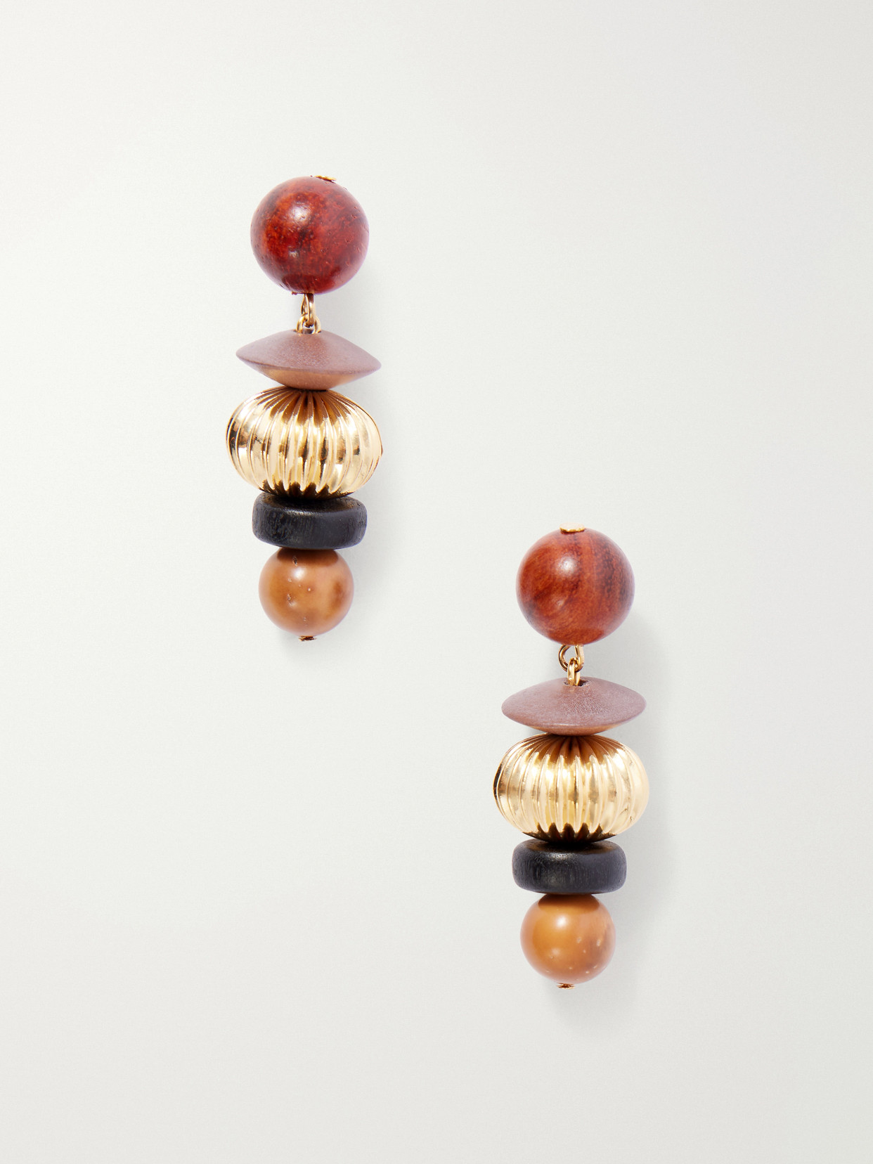 Jennifer Behr Lavon Gold-tone Bead-embellished Earrings In Multi