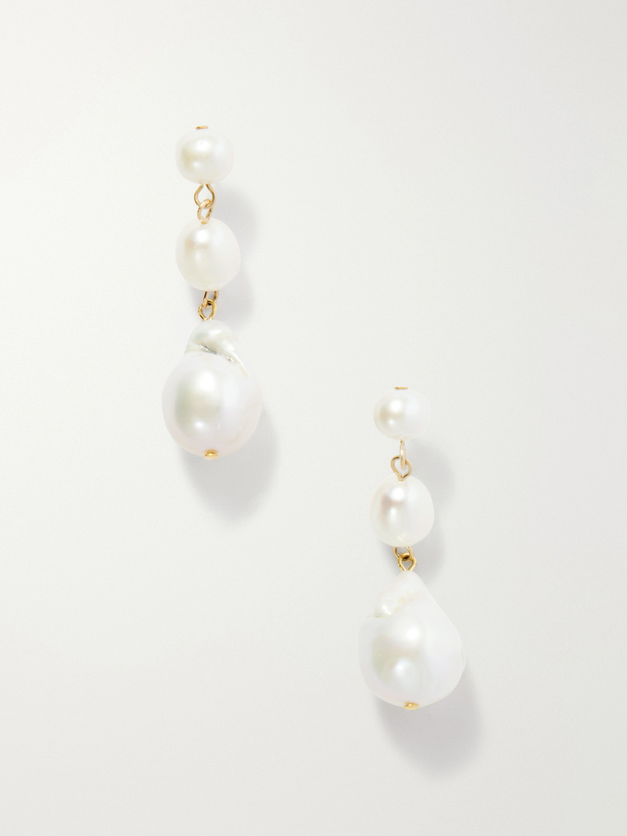 Jennifer Behr Amari Gold-tone Pearl Earrings In White