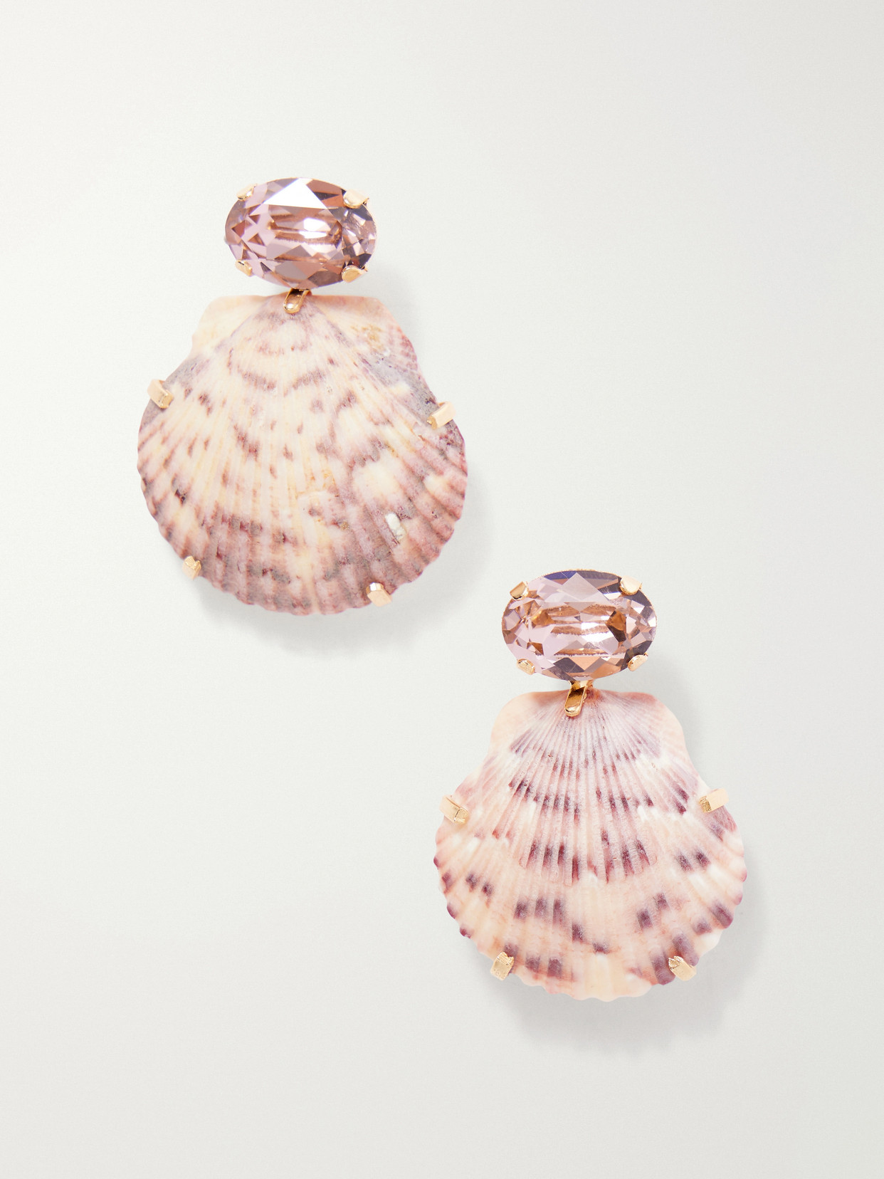 Jennifer Behr Kauai Seashell-embellished Gold-tone Earrings In Pink