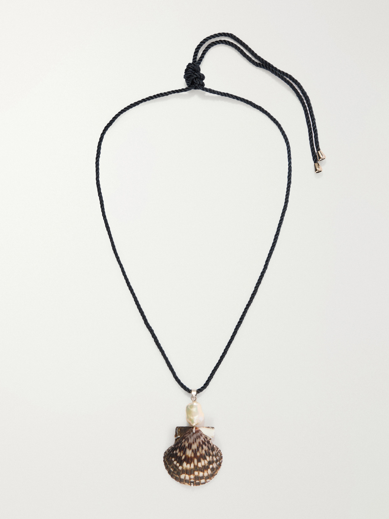 Jennifer Behr Rhodes Silver-tone Shell Necklace In Brown