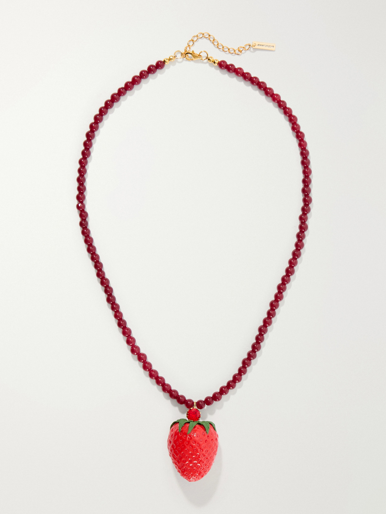 Jennifer Behr Fragola Beads, Resin And Gold-tone Necklace In Red