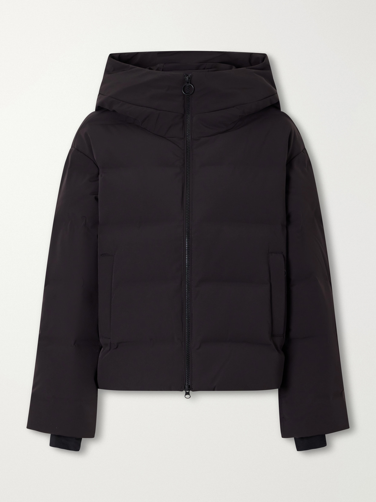 We Norwegians Aurora Hooded Quilted Shell Down Ski Jacket In Black